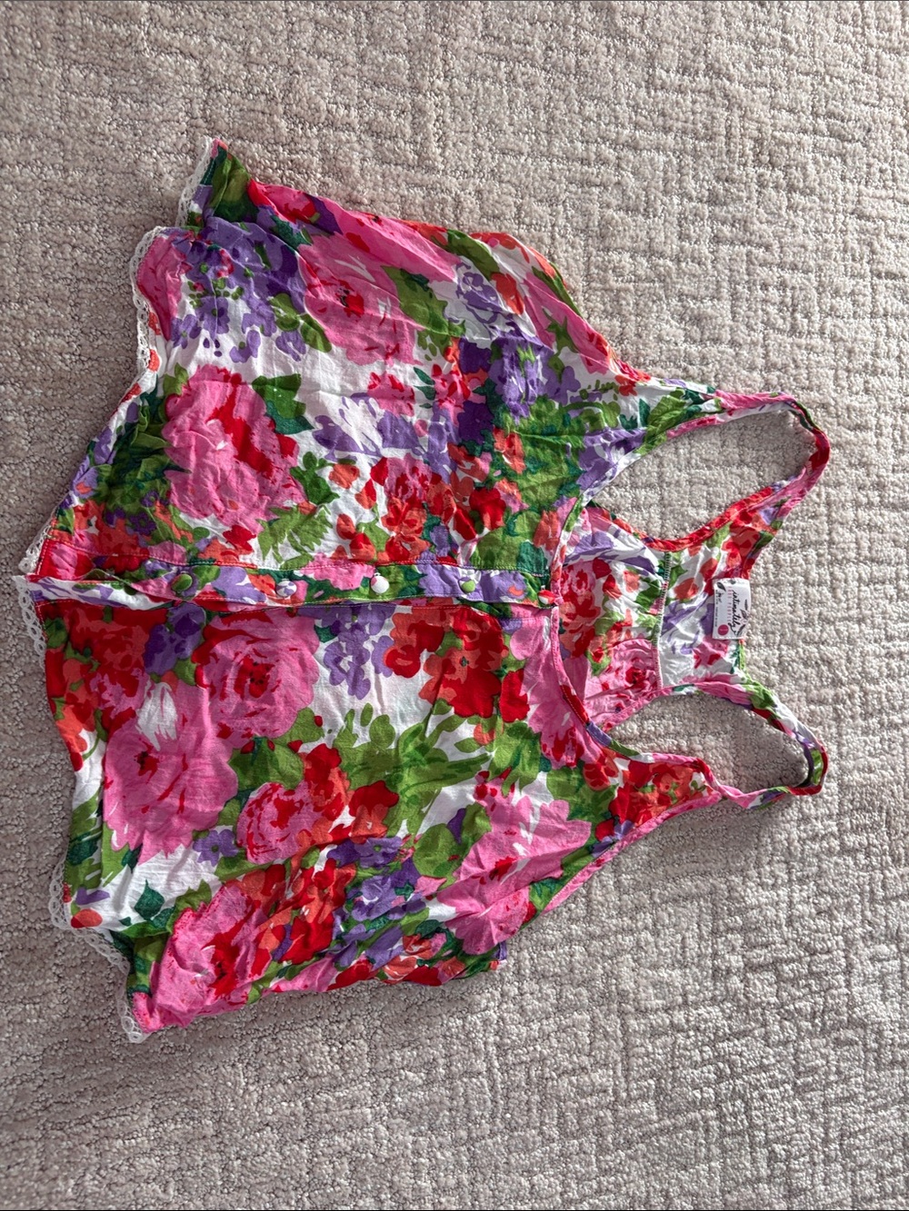 Free People Womens Small Floral Pink Red Green Spring Summer Sleep